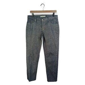 𝅺christopher Blue Patterned Skinny Mid-Rise Ankle Crop Jeans Size 12
